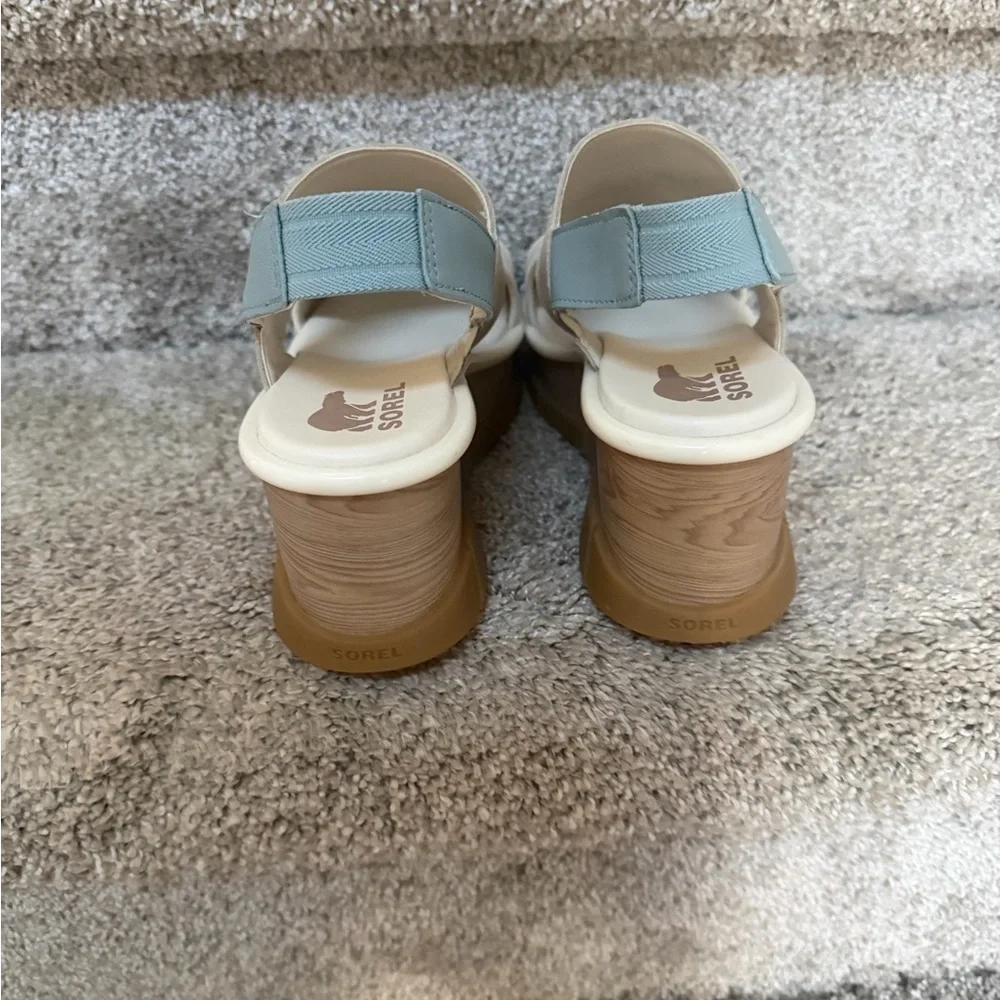Sorel Cream and Tan Wedge Sandals - Picture 3 of 4